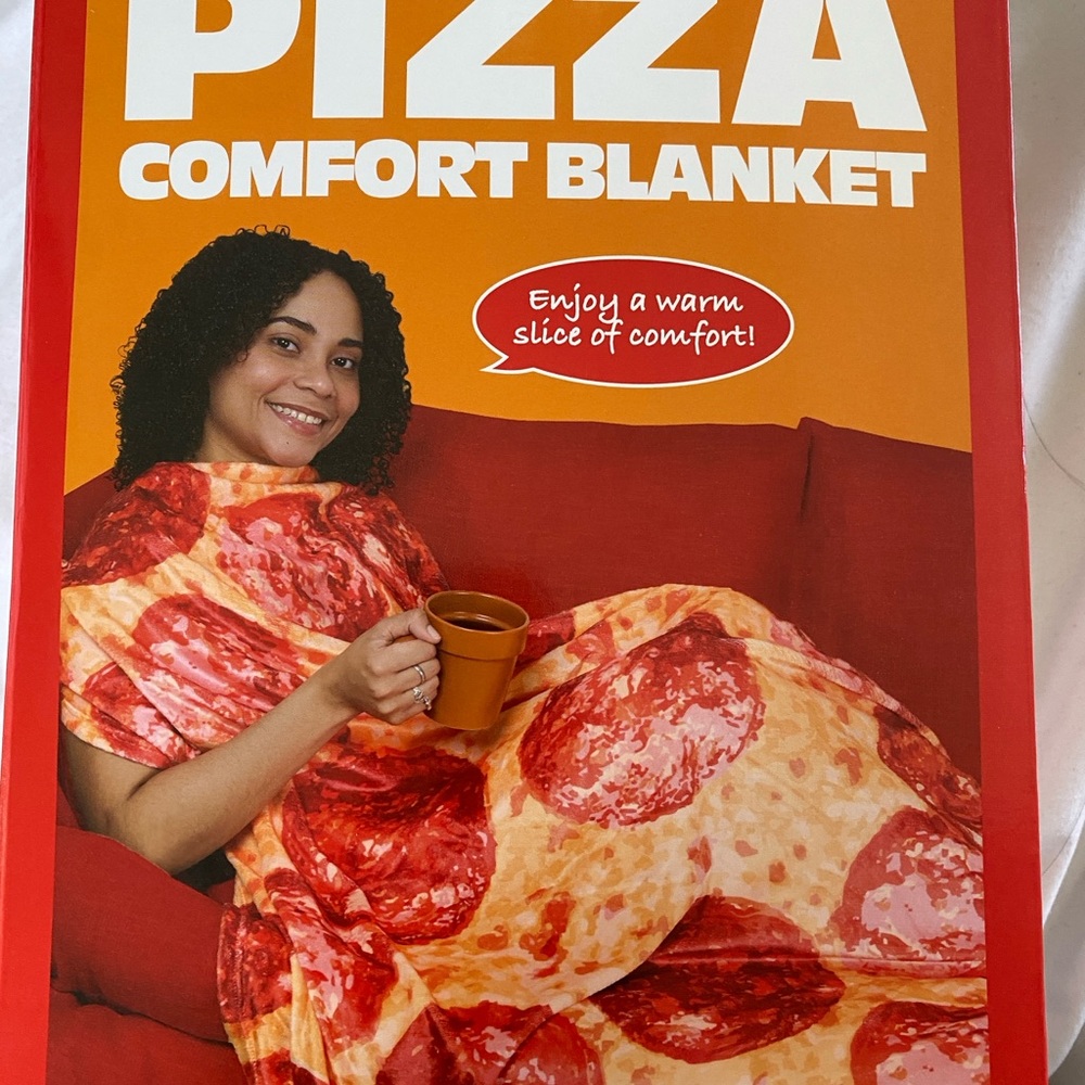 Pizza Comfort Blanket - Red and Brown